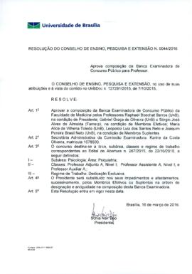 Resolução do Conselho de Ensino, Pesquisa e Extensão nº 0044/2016