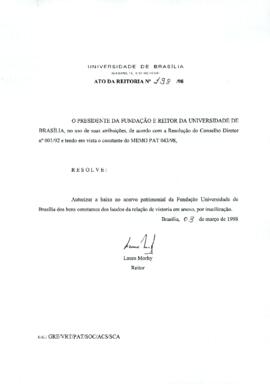 Ato da Reitoria nº 0198/1998