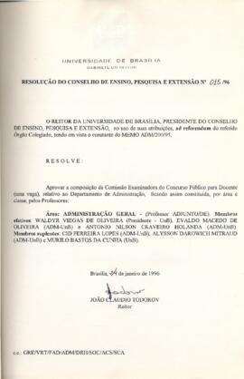 Resolução do Conselho de Ensino, Pesquisa e Extensão nº 0015/1996