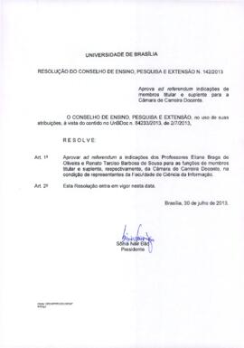 Resolução do Conselho de Ensino, Pesquisa e Extensão nº 0142/2013