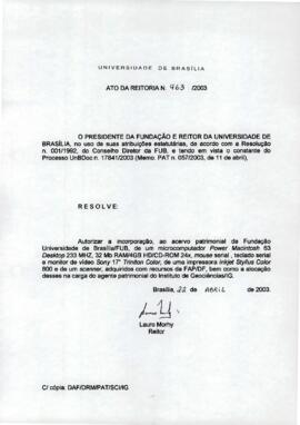 Ato da Reitoria nº 0963/2003