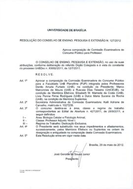 Resolução do Conselho de Ensino, Pesquisa e Extensão nº 0127/2012