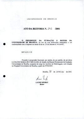 Ato da Reitoria nº 0243/2001