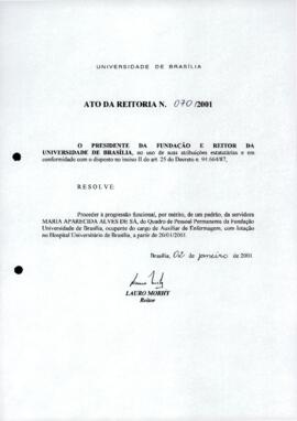 Ato da Reitoria nº 0070/2001