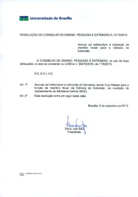 Resolução do Conselho de Ensino, Pesquisa e Extensão nº 0173/2015