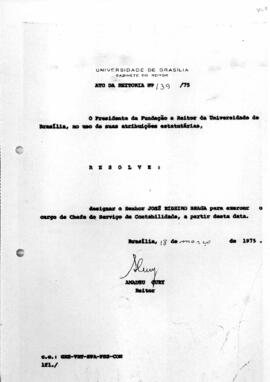 Ato da Reitoria nº 0139/1975