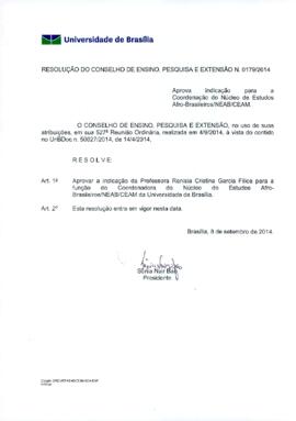 Resolução do Conselho de Ensino, Pesquisa e Extensão nº 0179/2014