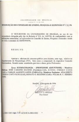 Resolução do Conselho de Ensino, Pesquisa e Extensão nº 0136/1996