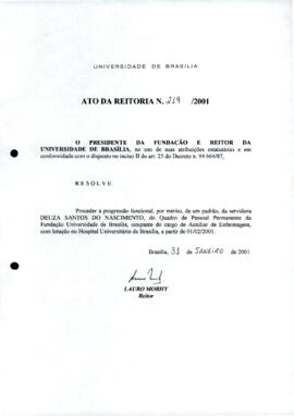 Ato da Reitoria nº 0219/2001