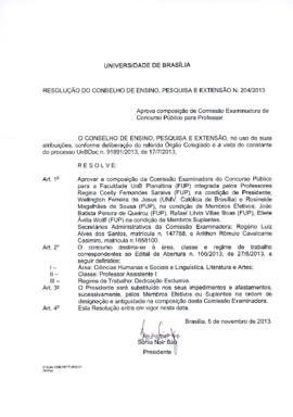 Resolução do Conselho de Ensino, Pesquisa e Extensão nº 0204/2013