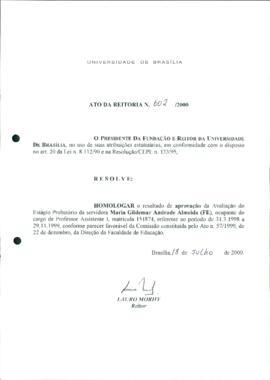 Ato da Reitoria nº 0602/2000