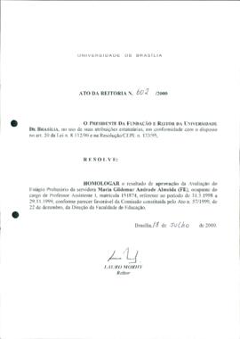 Ato da Reitoria nº 0602/2000