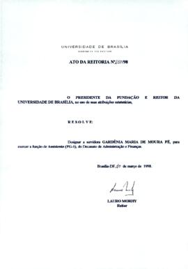 Ato da Reitoria nº 0250/1998