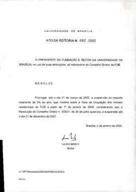 Ato da Reitoria nº 0001/2002