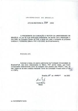 Ato da Reitoria nº 0358/2002