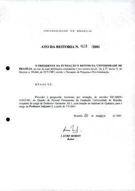 Ato da Reitoria nº 0418/2001