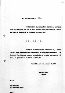 Ato da Reitoria nº 0070/1976