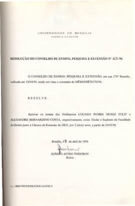 Resolução do Conselho de Ensino, Pesquisa e Extensão nº 0063/1996