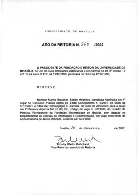 Ato da Reitoria nº 0268/2002