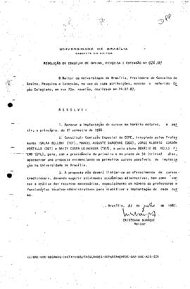 Resolução do Conselho de Ensino, Pesquisa e Extensão nº 0024/1987