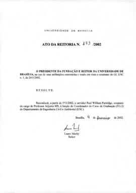 Ato da Reitoria nº 0173/2002