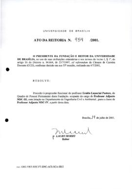 Ato da Reitoria nº 0959/2001