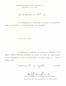 Ato da Reitoria nº 0238/1985