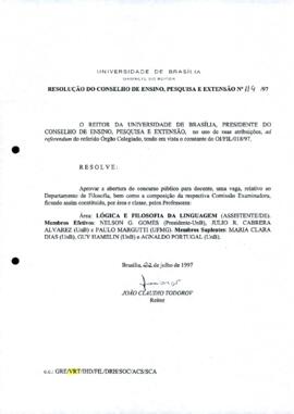 Resolução do Conselho de Ensino, Pesquisa e Extensão nº 0114/1997