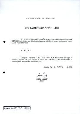 Ato da Reitoria nº 0483/2001