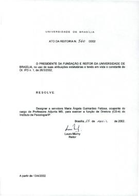 Ato da Reitoria nº 0560/2002