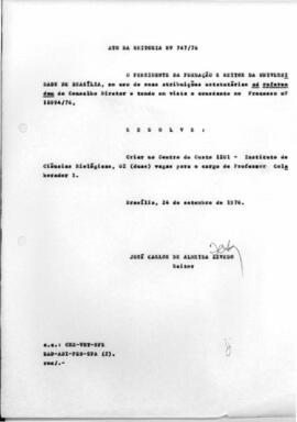 Ato da Reitoria nº 0747/1976