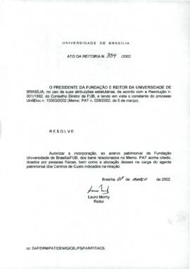 Ato da Reitoria nº 0354/2002