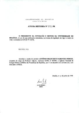 Ato da Reitoria nº 0881/1998