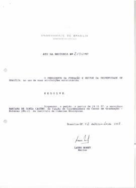 Ato da Reitoria nº 2194/1997