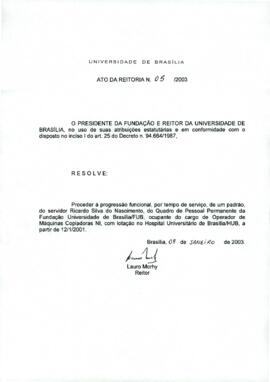 Ato da Reitoria nº 0005/2003