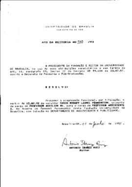 Ato da Reitoria nº 0580/1993