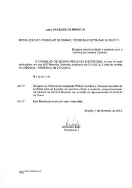Resolução do Conselho de Ensino, Pesquisa e Extensão nº 0036/2013