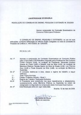 Resolução do Conselho de Ensino, Pesquisa e Extensão nº 0303/2009