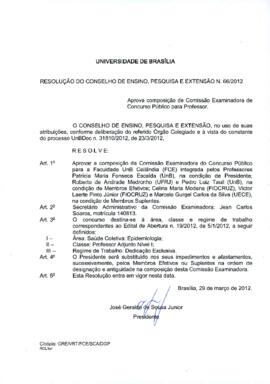 Resolução do Conselho de Ensino, Pesquisa e Extensão nº 0066/2012