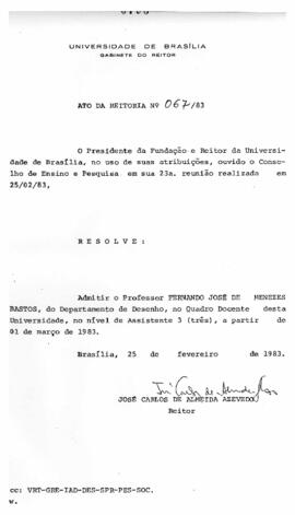 Ato da Reitoria nº 0067/1983