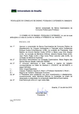 Resolução do Conselho de Ensino, Pesquisa e Extensão nº 0095/2016