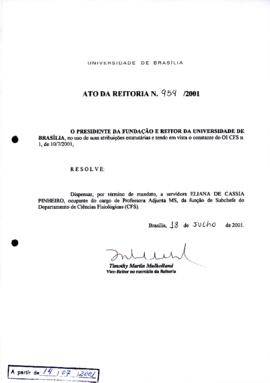 Ato da Reitoria nº 0954/2001