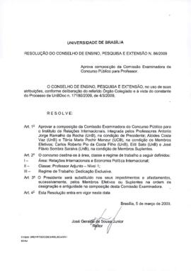 Resolução do Conselho de Ensino, Pesquisa e Extensão nº 0086/2009