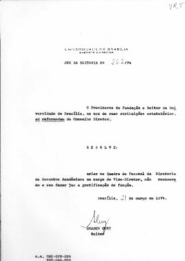 Ato da Reitoria nº 0262/1974