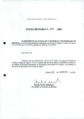 Ato da Reitoria nº 0258/2001