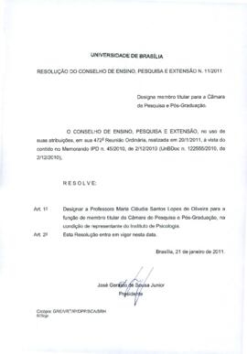 Resolução do Conselho de Ensino, Pesquisa e Extensão nº 0011/2011