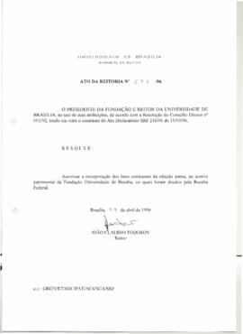 Ato da Reitoria nº 0576/1996