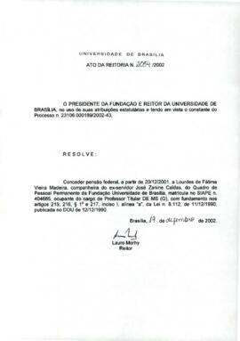 Ato da Reitoria nº 2054/2002