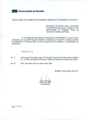 Resolução do Conselho de Ensino, Pesquisa e Extensão nº 0210/2014