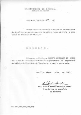 Ato da Reitoria nº 0107/1981